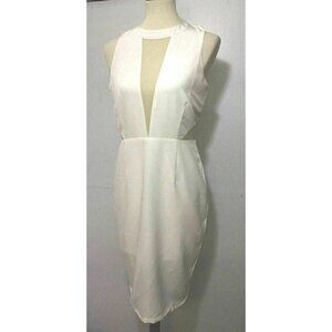 Glamorous Women's Mesh  White Shift Dress M